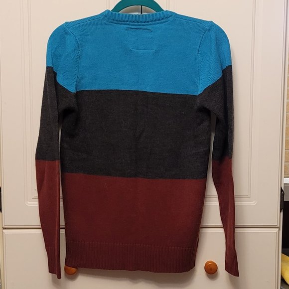 Code Colour Block Knit Crewneck Sweater - Picture 3 of 4